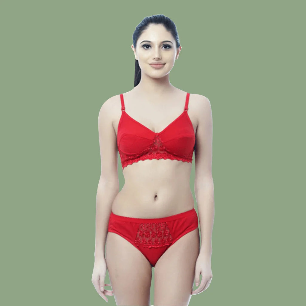 Soft Net Fancy Honeymoon Lingerie Set for Women – Non-Padded, Wire-Free, Full Coverage Bridal Lingerie