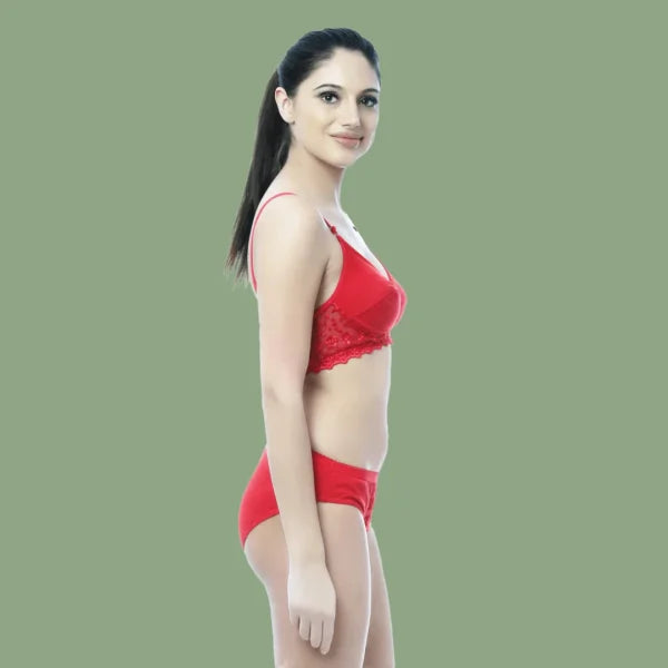 Soft Net Fancy Honeymoon Lingerie Set for Women – Non-Padded, Wire-Free, Full Coverage Bridal Lingerie