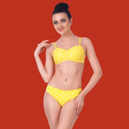 Cotton Rich Full Coverage Printed Lingerie Set for Women – Non-Padded, Wire-Free, Comfortable Daily Wear