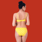 Cotton Rich Full Coverage Printed Lingerie Set for Women – Non-Padded, Wire-Free, Comfortable Daily Wear