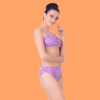 Cotton Rich Full Coverage Printed Lingerie Set for Women – Non-Padded, Wire-Free, Comfortable Daily Wear