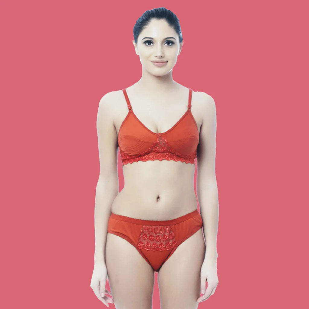 Soft Net Fancy Honeymoon Lingerie Set for Women – Non-Padded, Wire-Free, Full Coverage Bridal Lingerie