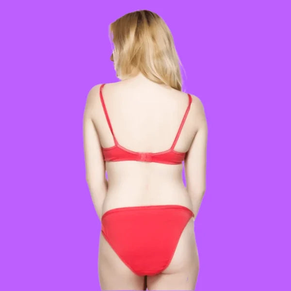 Soft Net Full Coverage Fancy Net Design Lingerie Set for Women – Non-Padded, Wire-Free, Comfortable Daily & Bridal Wear