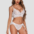 Soft Net Full Coverage Honeymoon Lingerie Set for Women – Non-Padded, Wire-Free Bridal Lingerie (Free Size 28–36)