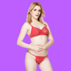 Soft Net Full Coverage Fancy Net Design Lingerie Set for Women – Non-Padded, Wire-Free, Comfortable Daily & Bridal Wear