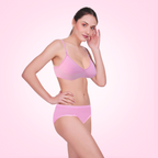 Pure Cotton Full Coverage Everyday Lingerie Set for Women – Soft Padded, Wire-Free Bra & Panty Set