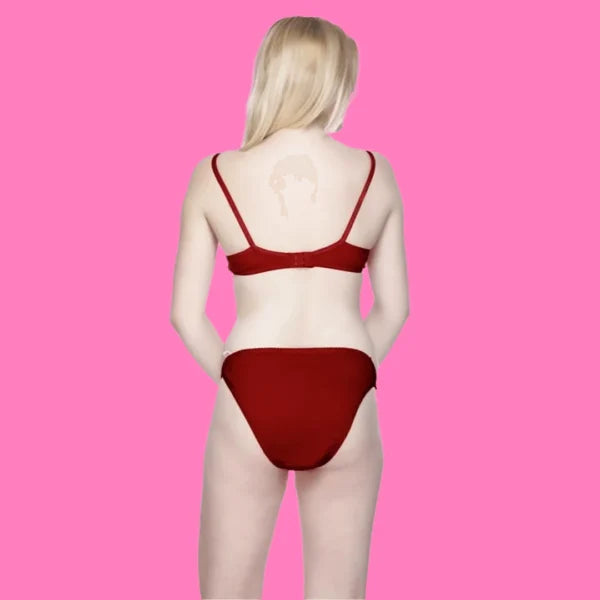 Soft Net Full Coverage Fancy Net Design Lingerie Set for Women – Non-Padded, Wire-Free, Comfortable Daily & Bridal Wear