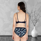 Cotton-Rich Full Coverage Double-Layered Bra & Hipster Panty Set for Women – Non-Padded, Wire-Free, Everyday Comfort