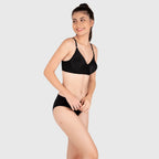 Cotton-Rich Full Coverage Everyday Lingerie Set for Women – Non-Padded, Wire-Free Bra & Panty Set