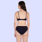 Cotton-Rich Full Coverage Everyday Lingerie Set for Women – Non-Padded, Wire-Free Bra & Panty Set