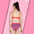 Cotton-Rich Full Coverage Bra & Hipster Panty Set for Women – Non-Padded, Wire-Free, Everyday Comfort