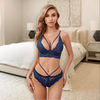 Soft Net Full Coverage Honeymoon Lingerie Set for Women – Non-Padded, Wire-Free Bridal Lingerie (Free Size 28–36)