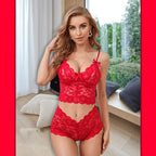 Soft Net Full Coverage Honeymoon Lingerie Set for Women – Non-Padded, Wire-Free Bridal Lingerie (Free Size 28–36)