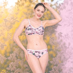 Cotton-Rich Full Coverage Everyday Lingerie Set for Women – Non-Padded, Wire-Free Daily Wear Bra & Panty Set